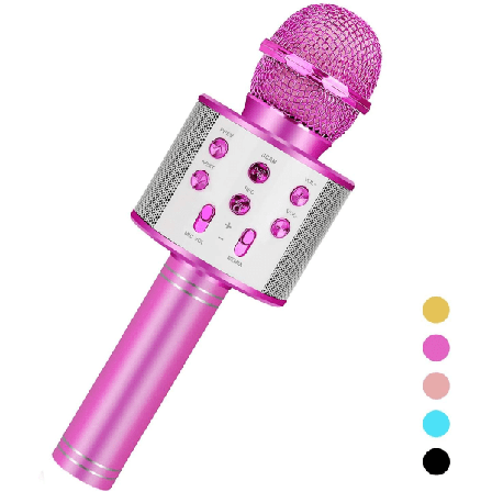 Trådløs Bluetooth-karaokemikrofon, festfavoritt for barn i alderen 4-12