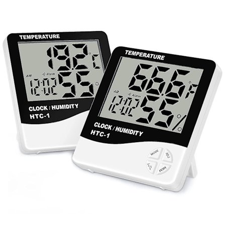 2-pack digital termometer hygrometer, temperatur- och fuktighetsmätare med max/min-registreringsfunktion, inomhus termometer fuktighetsmätare för 