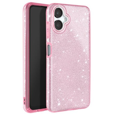 Glittrande skal för Samsung Galaxy A06 Stötsäkert Rosa Puder