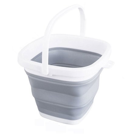 Sammenklappelig rektangulær kurv på 10 liter (1 stk., grå)