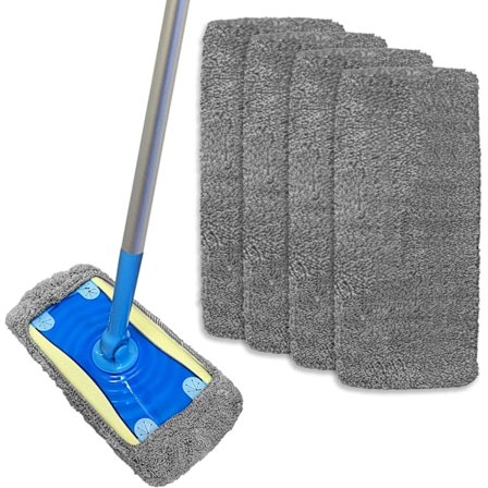 4-pack Mikrofiber Moppdynor Ersättning för Laminatgolvmopp - Återanvändbara Mopphuvud, Flash Mopp Påfyllnadsdynor - Maskintvättbara