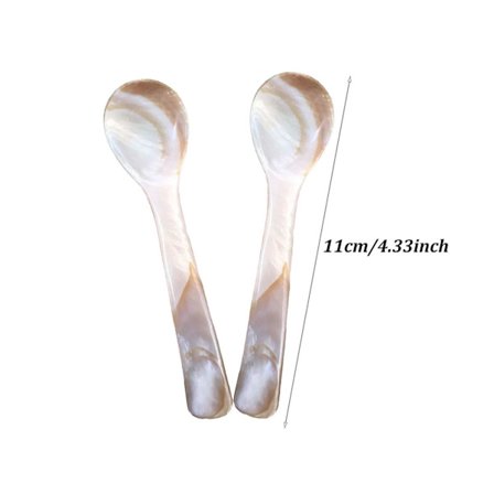 2 kappaletta 4,33 tuuman kaviaarilusikka Äidinhelmiäiskaviaiarilusikka tarjoilulusikat kotiin, kahvinvärinen