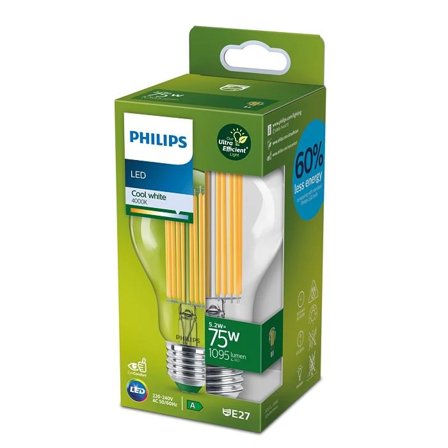 Philips Ultraeffektiv LED Lyspære E27 5,2W 4000K
