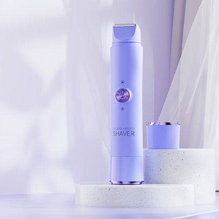 Elektrisk rakhyvel med dubbla huvuden | Trådlös USB-laddning, bikinilinjetrimmer, våt- och torr epilator för kroppen, epilator för ansiktet, lämplig 