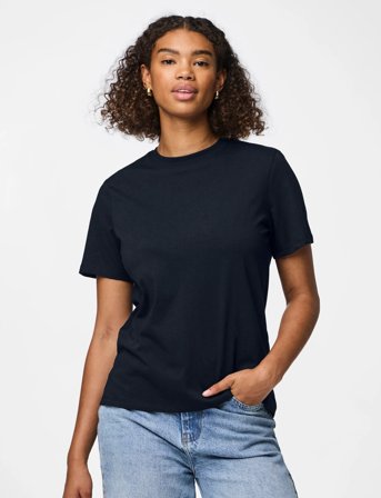 Pieces Pcria Ss Solid Tee Jrs Noos Bc - Navy - M
