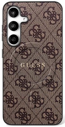 Guess 4G Ring Classic Logo MagSafe Case for Samsung Galaxy S25 FE - Brown
