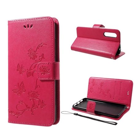 Butterfly läder Huawei P20 Pro fodral - Rosa