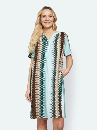 SIGNATURE - Kjole - Turkis Mix - Mønstret