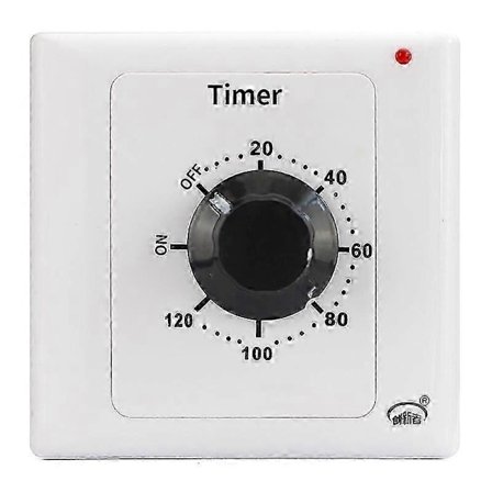 120 Min Timer Switch, AC 220V 15A Intelligent Mekanisk Nedtællingstimer Stikkontakt Tidsafbryder 86 Panel Timer Kontrolknap