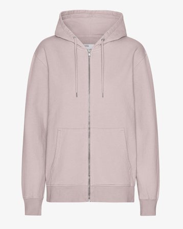 Classic Organic Zip Hood - Faded Pink
