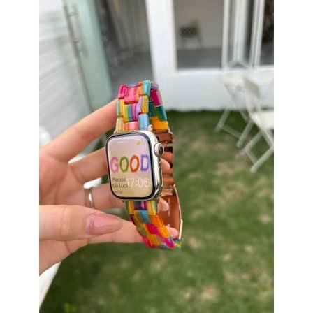 Klockarmband för Apple Watch iWatch Self-test: 22mm Regnbågsgodisfärg