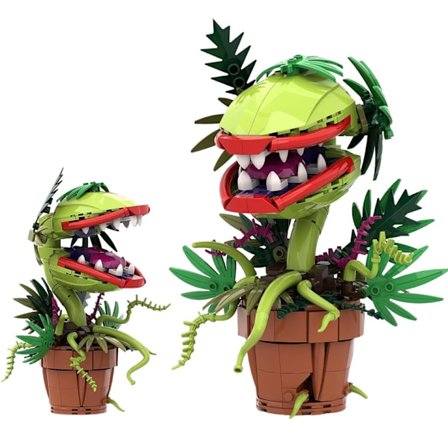 Piranha Plant -kukkarakennussarjat, avattava suu, bonsai-kasvit joulu Halloween-kauhukoristeet lahjoiksi aikuisille