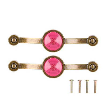 2 stk. Antikk Kobber Sink Legering Håndtak Europeisk Stil Akryl Skap Skuff Rosa