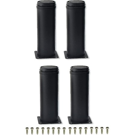4 stk 15 cm svarte justerbare møbelben i rustfritt stål