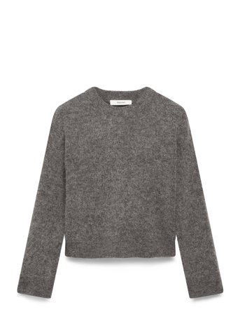 Slfsia Ras Ls Knit New O-Neck Noos Grey Selected