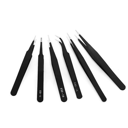 6 st ESD-pincetter, verktyg för handarbete, quilling, DIY-korttillverkning, raka och böjda pincetter för elektronik, smycken