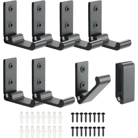 Heavy Duty Vægkroge til Ophængning af Tasker, Huer, Nøgler og Hovedtelefoner, 8 Pak Foldbare Skrue-i Knagerækker