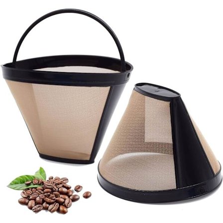 Återanvändbara #4 Koniska Kaffefilter Korg Ersättning Kompatibel med Cuisinart Kaffebryggare (2 Återanvändbara Filter)