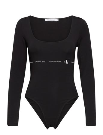 Repeat Logo Square Neck Ls Body Black Calvin Klein Jeans