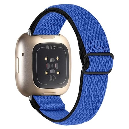 Fitbit Sense / Versa 3 elastiskt klockarmband med justerbart spänne - Mörkblå