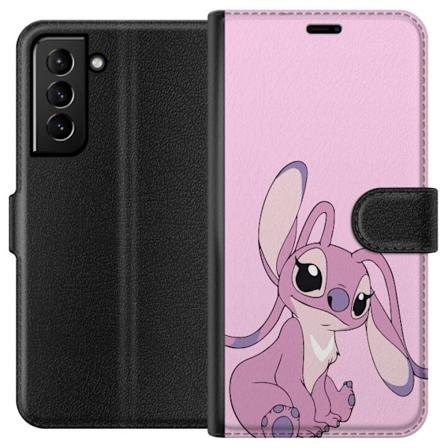 Samsung Galaxy S21+ 5G Lompakkokotelo Stitch vaaleanpunainen