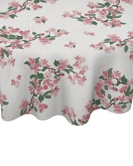Voksduk rund blomstret ø 140 cm Rosa - Linea