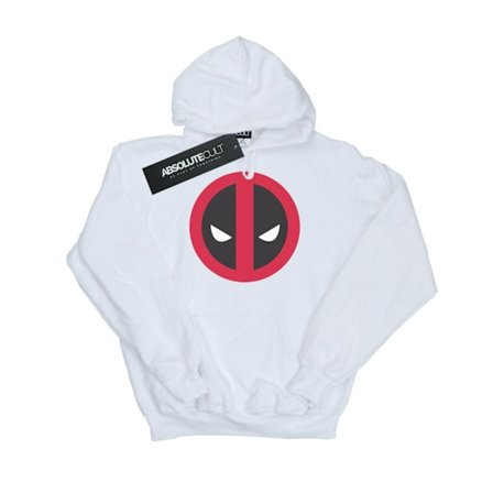 Marvel Herr Deadpool Stor Ren Logotyp Huvtröja M Vit