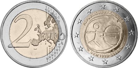 Frankrig 2009 - 10 år for Den Økonomiske og Monetære Union - 2 euro mønt