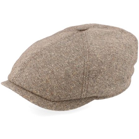 Stetson - Brun flatcap Keps - 6-panel Cap Donegal Brown Flat Cap @ Hatstore