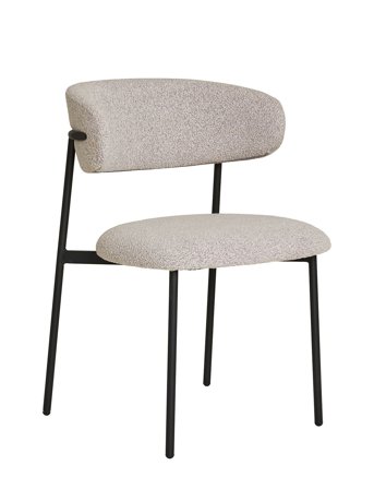 House Nordic Silla - Dining Chair, Bouclé, Sand, Black Legs - ONE SIZE