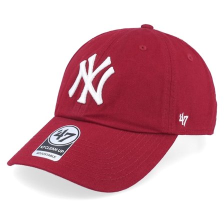 47 Brand - MLB Punainen unconstructed Lippis - New York Yankees MLB Clean Up Razor Red Dad Cap @ Hatstore