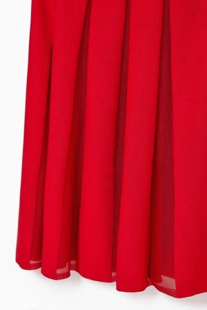 COS Femme Robe Longue Plissée Encolure Nageur in Rouge