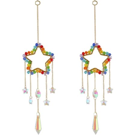 IC 2-pak Solfångare Vindspel Utomhus Solfångare med Kristaller Iriserande Dekoration Lämplig för Inomhus- och Utomhushem Trädgårdsbröllopsdekoration