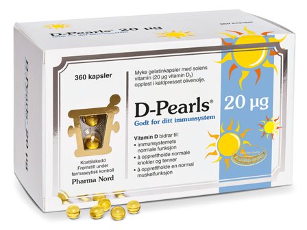 Pharma Nord D-Pearls Kapsler 20 μg, 360 stk.