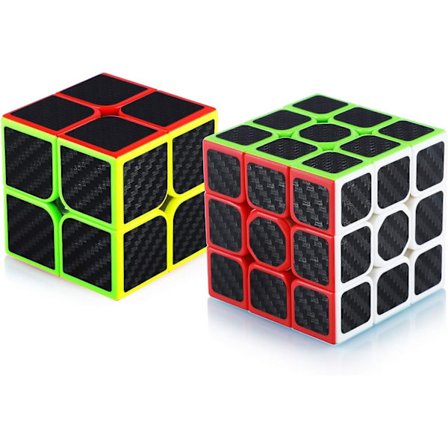 Speed ​​Cube Set, 2x2x2 3x3x3 Speed ​​Magic Cube, Carbon Fib