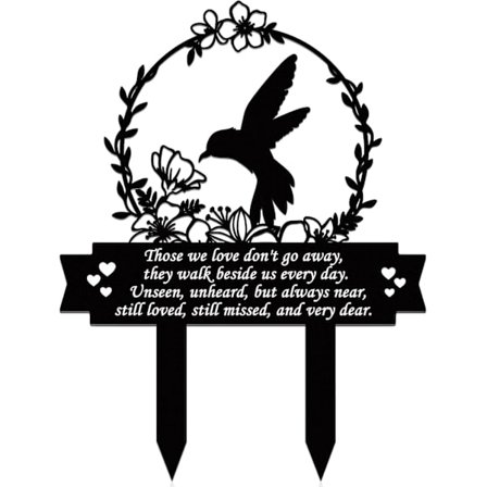 Mindesmærker Gravdekorationer til Kirkegård Kolibri Gravmarkør Mindeplader Gave til Tab af Mor Far Udendørs Gårdhave Haveindretning