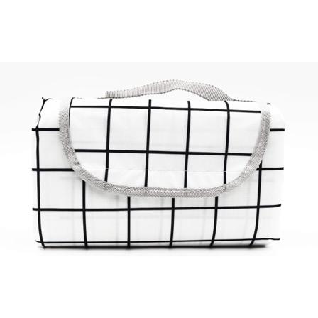 Bærbar Picnic Tæppe, Vandafvisende, Sandtæt og Fugtbestandig Picnic Tæppe, Velegnet til Strand, Græs, Rejser Blue,white,green 79"L x 59"W