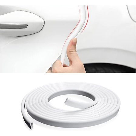 (Vit) U-formade bilskyddslister, 500 cm bilskyddsgummitätning, skyddande dyna, för