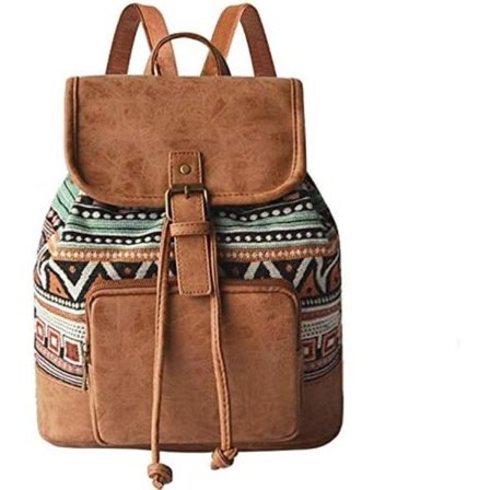 Ryggsäck Handväskor Etnisk Bohemian Canvas Ryggsäck för Shopping Da