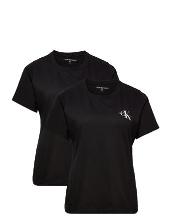 Plus 2-Pack Monogram Slim Tee T-shirts & Tops Short-sleeved Svart Calvin Klein Jeans