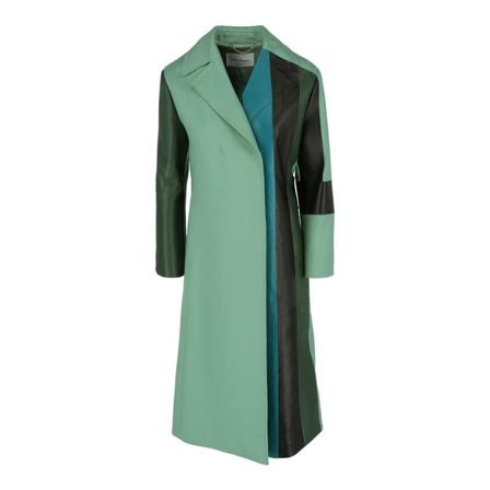 Salvatore Ferragamo, Single-Breasted Coats Groen, Dames, Maat:ONE Size