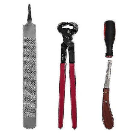 4 stk Hest Hovtrimmer Hovklipper Trimme Fil Rasp Håndtak Hovkutter Verktøy Hesteutstyr