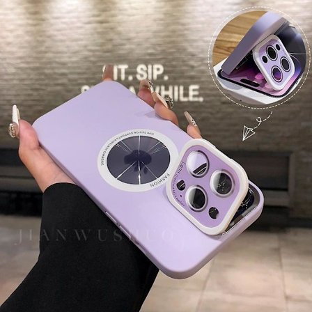 Magnetisk Magsafe Case För Iphone 15 Pro Max/15 Ultra Med Kamerastativ, Case anti-scratch För Iphone 15 Pro Max