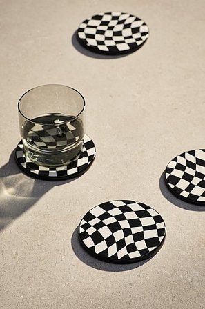 Jotex - Glasonderzetter Zwart/wit zwart/wit - RALLY - Koop Woonaccessoires bij Jotex