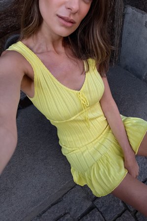 NA-KD Haut en maille à nœud - - Jaune - M