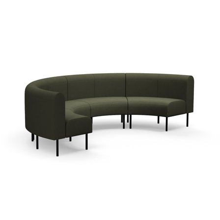 Sofa VARIETY, nach innen halbrund, Stoff Blues CSII, olive