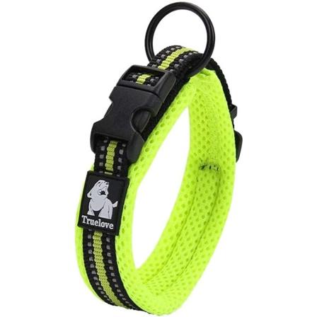 Säädettävä heijastava koiranpanta, kestävä nailon, pehmustettu, klassinen lemmikkipanta TLC5011 (neonkeltainen, S)