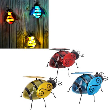 3D Metall Bi Väggkonst, Soldriven Utomhusdekor För Trädgård, Uteplats, Gräsmatta, Balkong