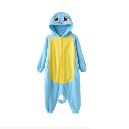 Squirtle Onesie-pysjamas for høst og vinter, myke, komfortable og pustende klær for barn, tenåringer og voksne
