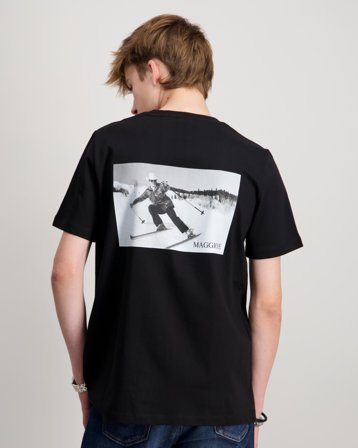 MAGGIORE Ski Print T-shirt Sort T-shirts Dreng - Kids Brand Store